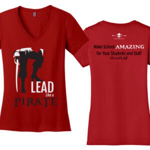Lead Like a Pirate Jolly Roger Women's V-Neck Shirt + Journal LAP